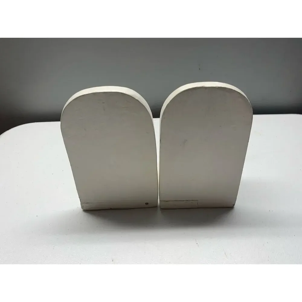Chicken Bookends, Hand Carved Painted Wood - Bead and Tail